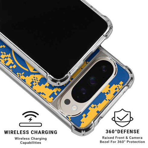 NBA Golden State Warriors Digi Camo Pixel 9 Pro XL Clear Case